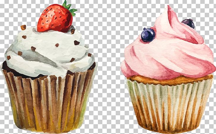 Cupcake Doughnut Drawing Watercolor Painting PNG, Clipart, Baking, Baking Cup, Buttercream, Cak, Cake Free PNG Download