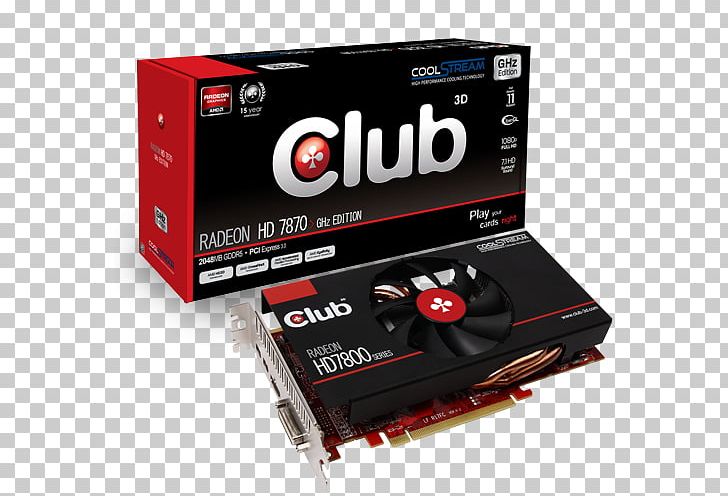 Graphics Cards Video Adapters Club 3d Amd Radeon Hd 7870 Amd Radeon Hd 7850 Png Clipart Advanced Micro Devices Amd Radeon Hd 7870 Ati Technologies Club 3d Computer Component Free Png Download