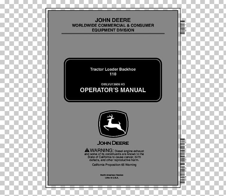 John Deere Product Manuals Owner's Manual Tractor Backhoe Loader PNG, Clipart,  Free PNG Download