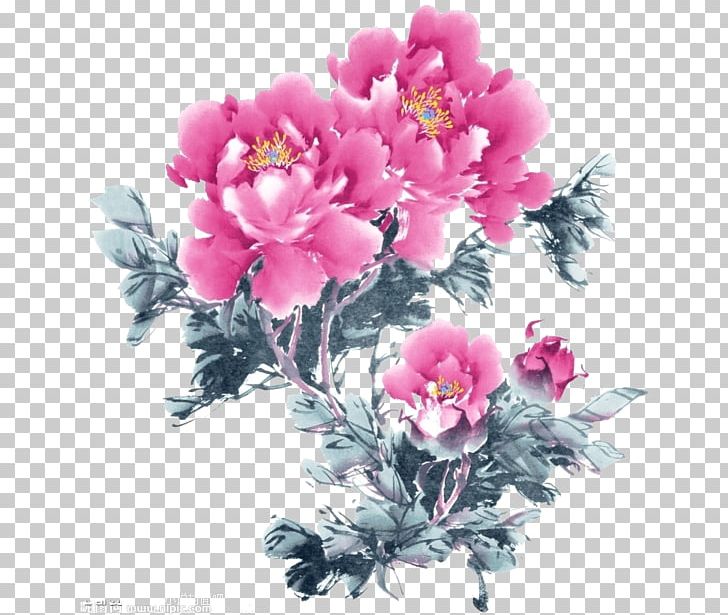 Moutan Peony Ink Wash Painting Watercolor Painting U4e2du56fdu56fdu82b1 Chinese Painting PNG, Clipart, Artificial Flower, Chinese Style, Flower, Flower Arranging, Hand Free PNG Download