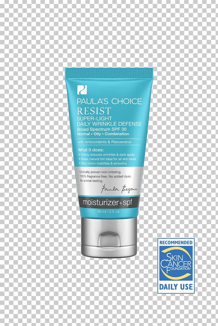 Sunscreen Lotion Paula's Choice Resist Super-Light Daily Wrinkle Defense SPF 30 Factor De Protección Solar Anti-aging Cream PNG, Clipart,  Free PNG Download