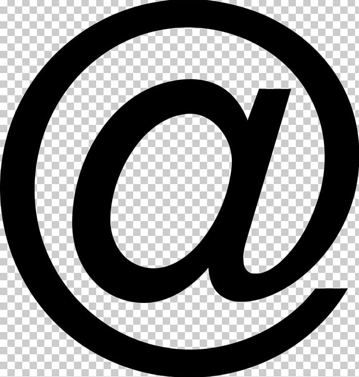 At Sign Email Sticker PNG, Clipart, Area, At Sign, Black And White, Brand, Circle Free PNG Download