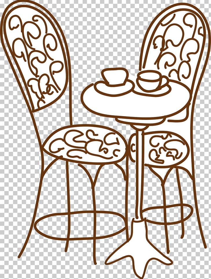 Coffee De Paris Drawing Brush Painting PNG, Clipart, Area, Black And White, Brush, Cartoon, Chair Free PNG Download