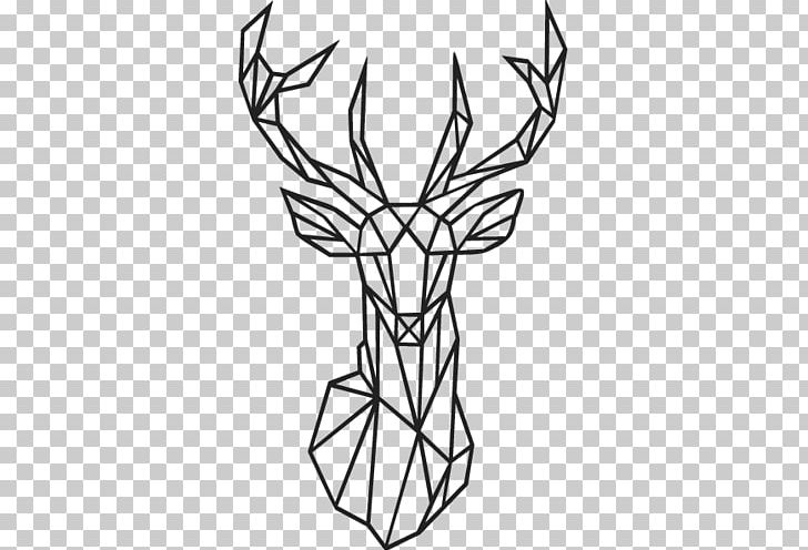 Deer Antler Geometry Wall Decal Geometric Mean PNG, Clipart, Animals, Antler, Artwork, Black And White, Decal Free PNG Download