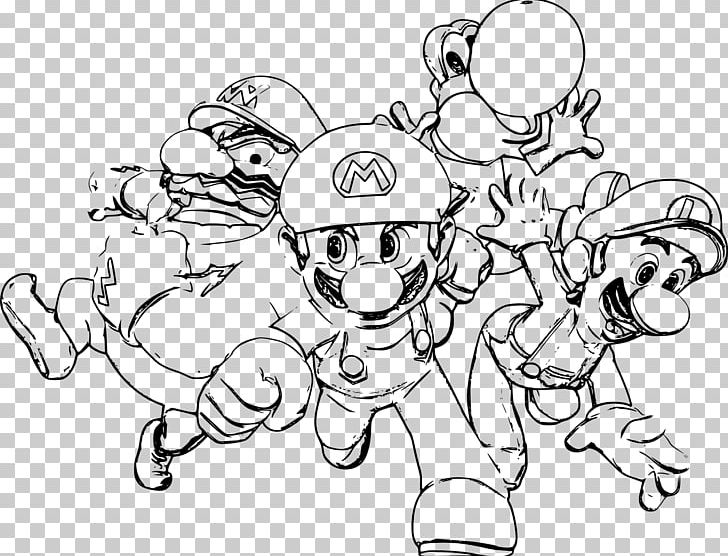 Super Mario Bros. Luigi Mario Kart Wii PNG, Clipart, Artwork, Black And White, Bowser, Cartoon, Character Free PNG Download