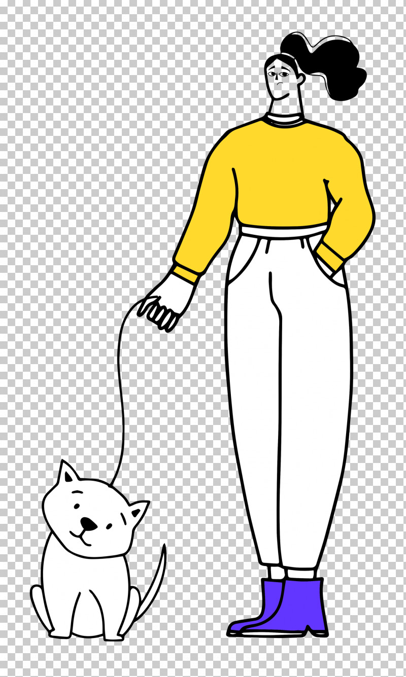 Walking The Dog PNG, Clipart, Character, Clothing, Happiness, Line Art, Meter Free PNG Download