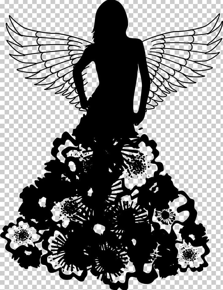 Silhouette Female PNG, Clipart, Angel, Animals, Art, Bird, Black And White Free PNG Download