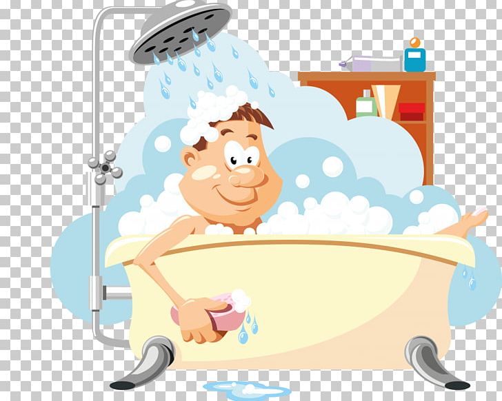 Shower Bathing Towel Bathtub PNG, Clipart, Bathing, Bathroom, Bathtub, Cartoon, Cleaning Free PNG Download
