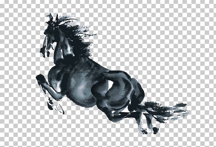Horse Ink Wash Painting Chinoiserie Watercolor Painting PNG, Clipart, Animals, Brush, China, China Wind Ink, Chinese Painting Free PNG Download