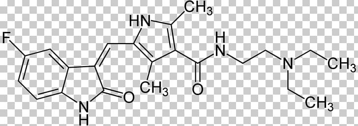 Sunitinib Malate Pharmaceutical Drug Receptor Tyrosine Kinase Cancer PNG, Clipart, Angle, Area, Auto Part, Black And White, Cancer Free PNG Download