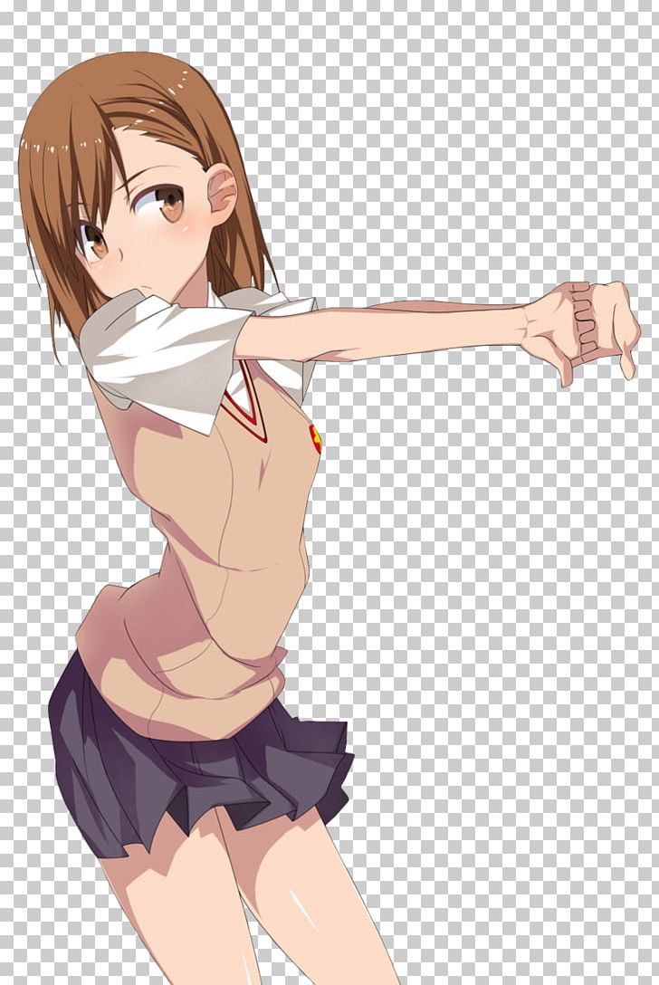 Mikoto Misaka Anime A Certain Magical Index A Certain Scientific Railgun PNG, Clipart, Arm, Art, Aru, Black Hair, Brown Hair Free PNG Download