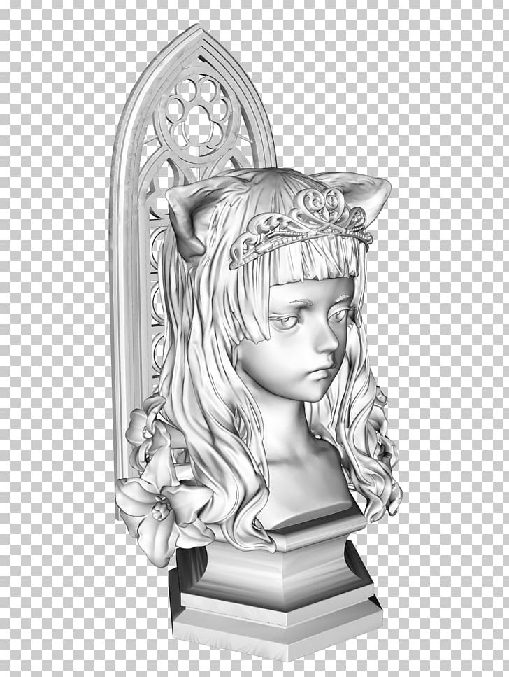 Drawing Figurine Sculpture /m/02csf Silver PNG, Clipart, Art, Artwork, Black And White, Character, Drawing Free PNG Download