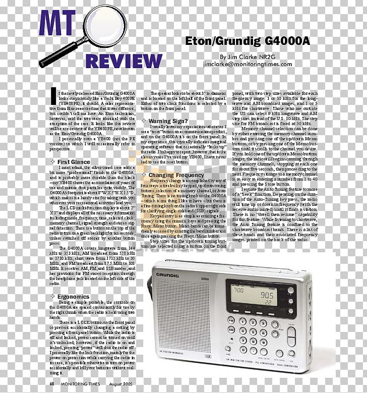 Electronics Shortwave Radio Receiver Communications Receiver PNG, Clipart, Electronic Device, Electronics, Grundig, Infrared, Media Free PNG Download