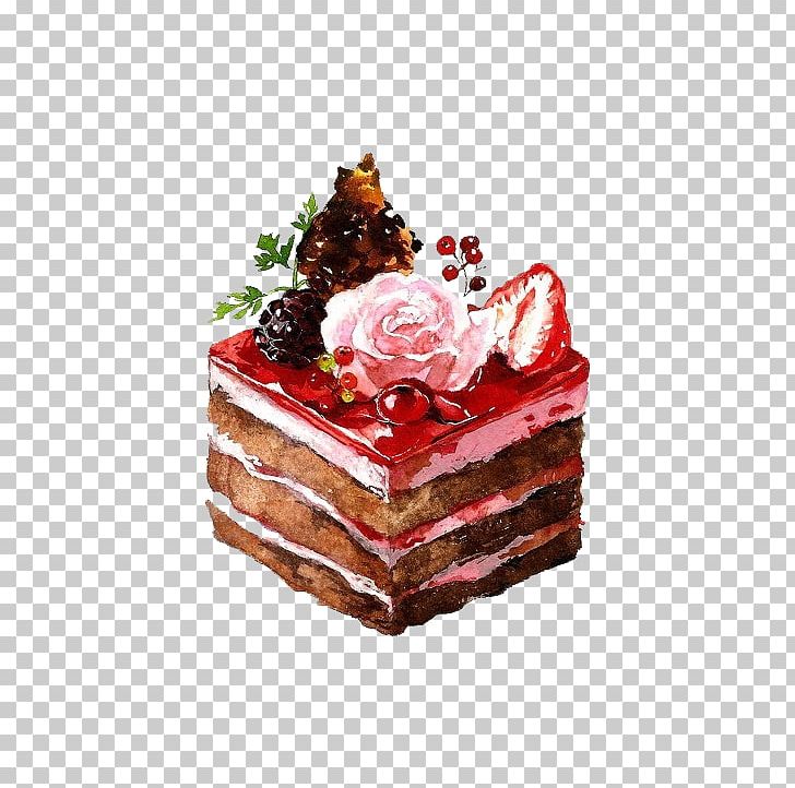 Dessert Watercolor Painting Drawing Illustration PNG, Clipart, Art, Cake, Chocolate Brownie, Chocolate Cake, Confectionery Free PNG Download