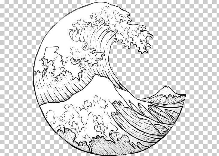 The Great Wave Off Kanagawa Japan Wind Wave Drawing PNG, Clipart, Area, Art, Artwork, Black And White, Circle Free PNG Download