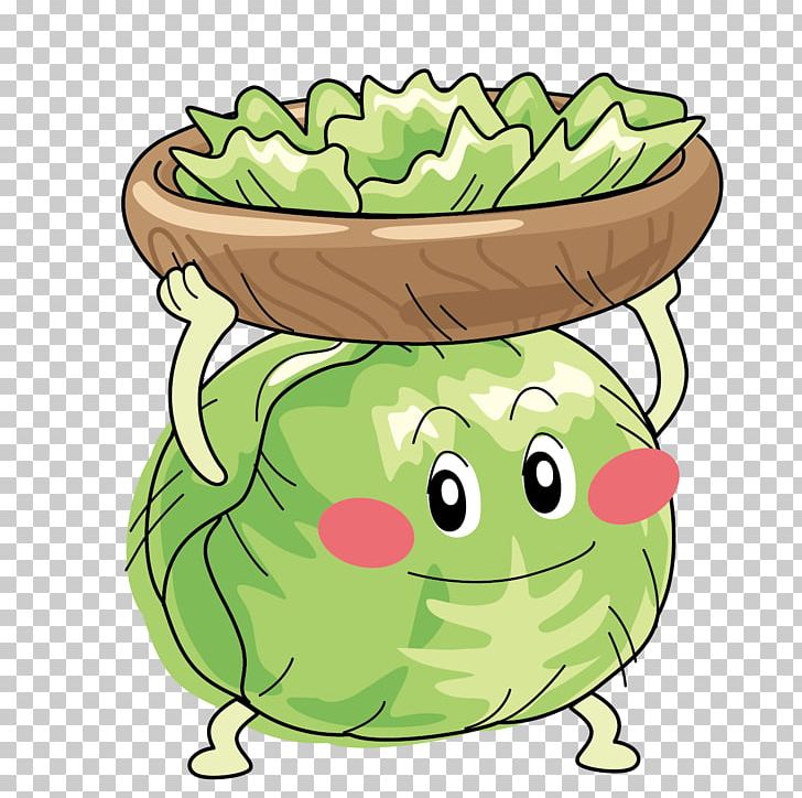 Iceberg Lettuce Vegetable Cartoon Q-version PNG, Clipart, Cabbage, Dumpling, Expression, Fictional Character, Flowering Plant Free PNG Download