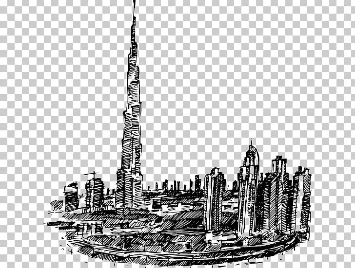 Dubai Skyline Drawing PNG, Clipart, Black And White, City Skyline, Drawing, Dubai, Dubai City Free PNG Download