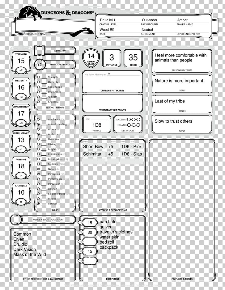 Dungeons & Dragons Player's Handbook Character Sheet Wizards Of The Coast Dungeon Crawl PNG, Clipart, Angle, Black And White, Character, Character Creation, Character Sheet Free PNG Download