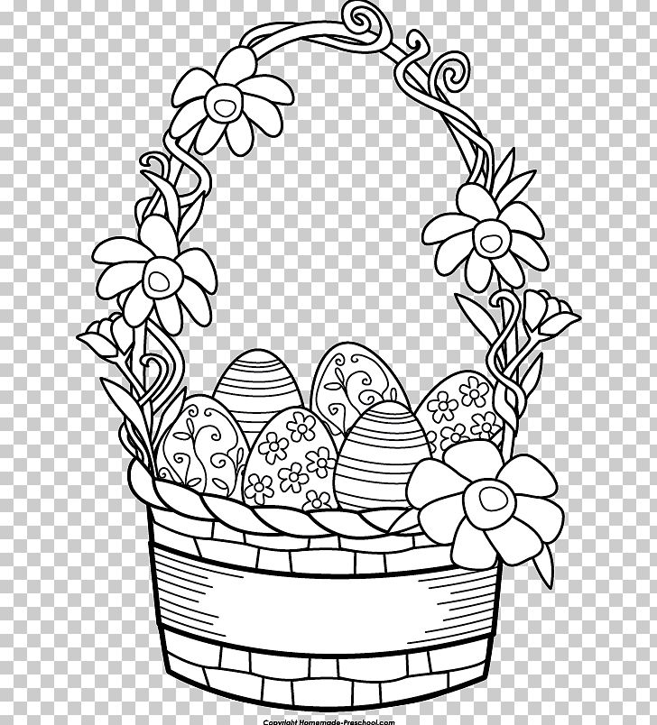 Easter Bunny Easter Basket Easter Egg PNG, Clipart, Art, Basket, Black And White, Coloring Book, Cricut Free PNG Download