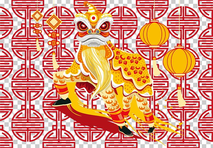 Lion Chinese New Year Vecteur PNG, Clipart, Background Vector, Flower, Happy Birthday Card, Happy Birthday Vector Images, Happy New Year Free PNG Download