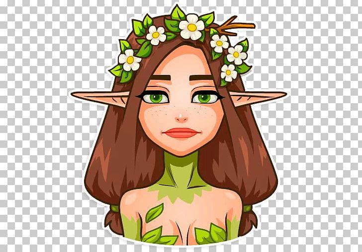 Sticker Nymph Fairy PNG, Clipart, Art, Brown Hair, Cartoon, Com, Face Free PNG Download