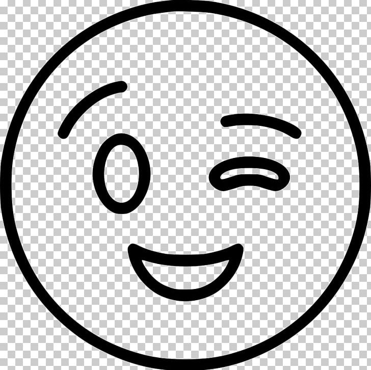 Smiley Wink Emoji Emoticon Drawing PNG, Clipart, Area, Black And White, Circle, Computer Icons, Draw Free PNG Download