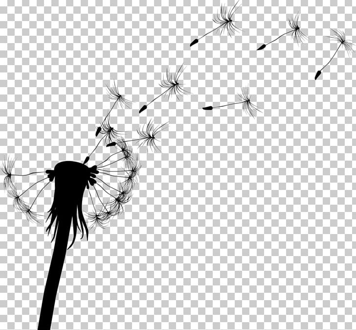 Common Dandelion Drawing Silhouette PNG, Clipart, Animals, Art, August, Black And White, Branch Free PNG Download