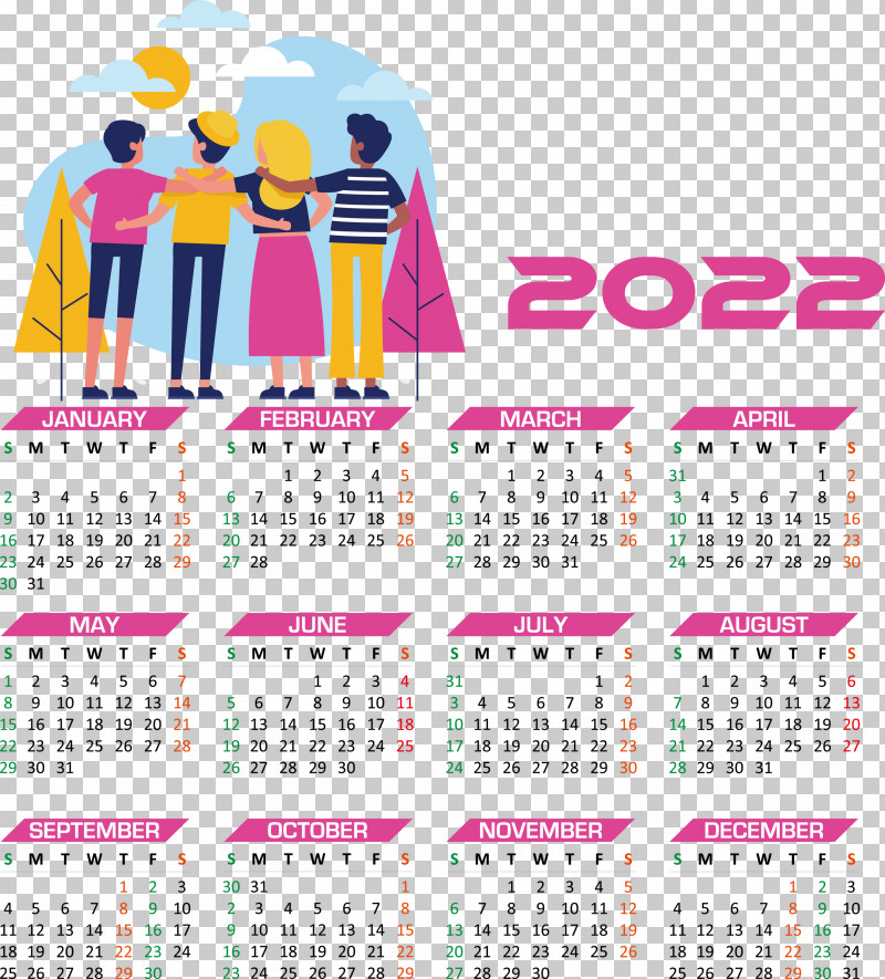 2022 Calendar Year 2022 Calendar Yearly 2022 Calendar PNG, Clipart, Calendar System, Friendship, Gesture, Happiness, Hug Free PNG Download
