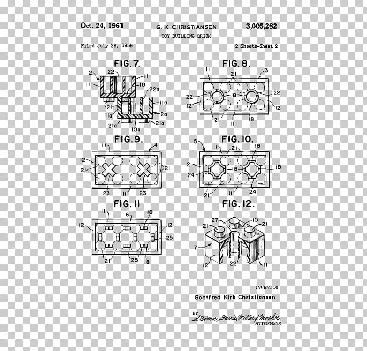 The Lego Group Patent Drawing Toy PNG, Clipart, Angle, Area, Black And White, Drawin, Godtfred Kirk Christiansen Free PNG Download
