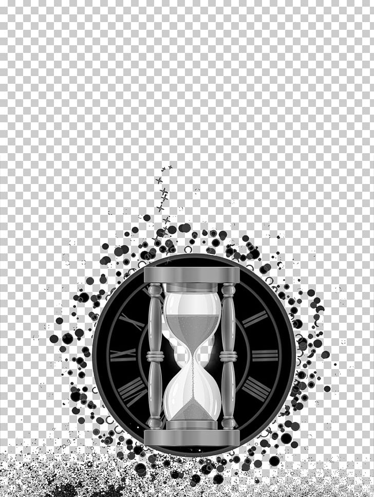 Black And White Time Illustration PNG, Clipart, Black, Black Hair, Black White, Flight, Hourglass Free PNG Download