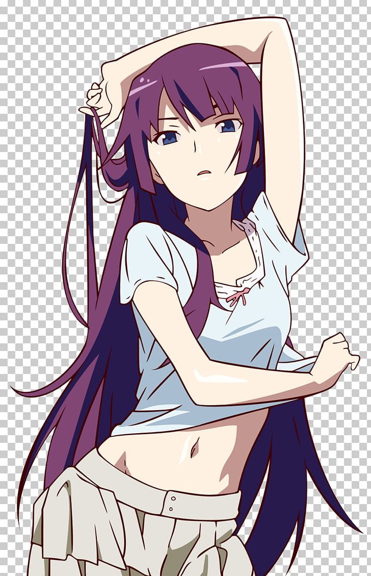 Monogatari Series Hitagi Senjougahara Anime Art PNG, Clipart, Anime, Arm, Art, Arti, Black Hair Free PNG Download