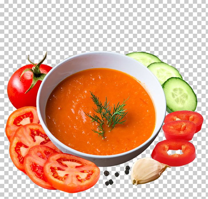 Tomato Soup Gazpacho Vegetarian Cuisine Vegetable Garnish PNG, Clipart, Concentrate, Diet Food, Dish, Food, Food Drinks Free PNG Download