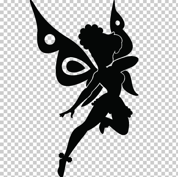 Tinker Bell Fairy Sticker Drawing Silhouette PNG, Clipart, Black And White, Butterfly, Decorative Arts, Fantasy, Fictional Character Free PNG Download