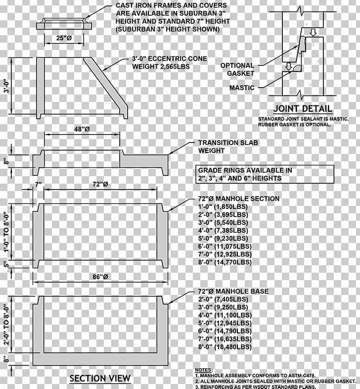 Manhole Precast Concrete Architectural Engineering Separative Sewer PNG, Clipart, Angle, Area, Building, Concrete, Diagram Free PNG Download