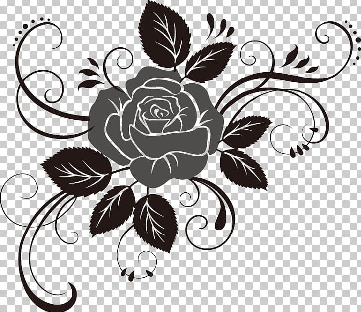 Cdr Floral Design Flower PNG, Clipart, Bara, Black, Black And White, Branch, Cdr Free PNG Download
