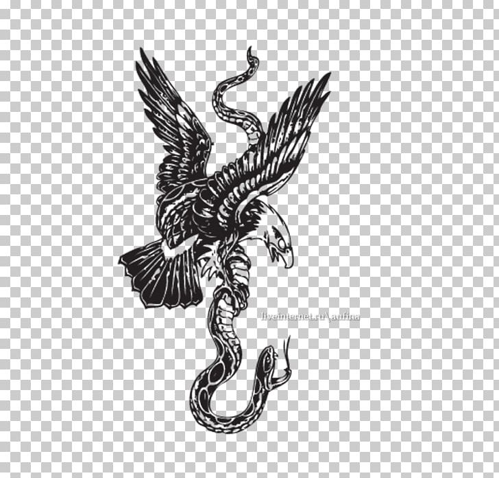 Eagle head tattoo design logo prey bird Royalty Free Vector