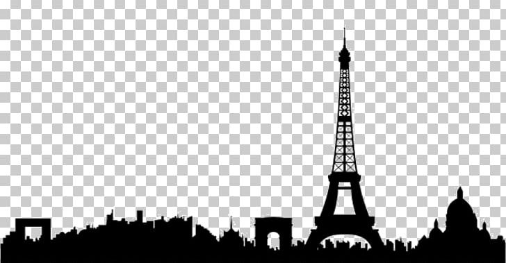 Eiffel Tower Arc De Triomphe Wall Decal Skyline Silhouette PNG, Clipart, Arc De Triomphe, Black And White, Building, City, Decal Free PNG Download