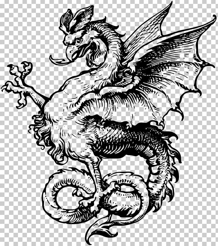 Tattoo Dragon Symbol Legendary Creature PNG, Clipart, Art, Artwork, Bestiary, Black And White, Cockatrice Free PNG Download