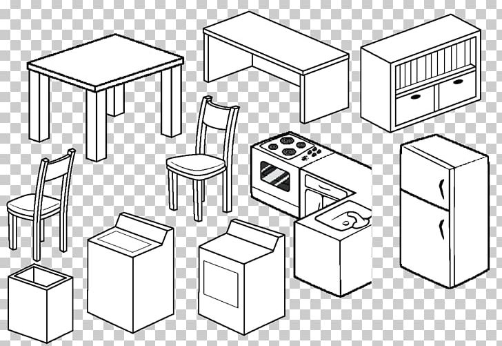 Furniture Table Drawing Chair Couch PNG, Clipart, Angle, Area, Base, Black And White, Bookcase Free PNG Download