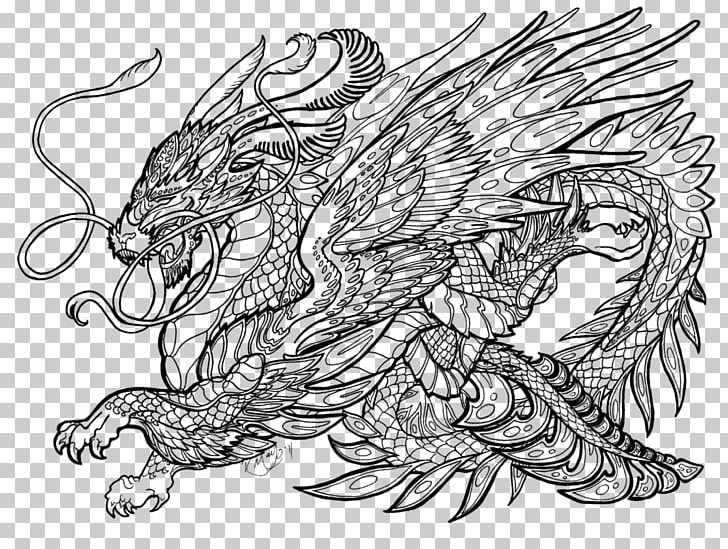 Coloring Book Dragon Fairy Tale Adult Child PNG, Clipart, Adult, Artwork, Black And White, Book, Child Free PNG Download