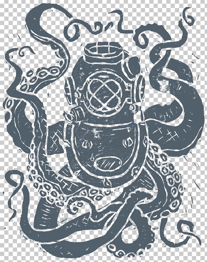 Underwater Diving Diving Helmet Drawing Visual Arts PNG, Clipart, Black And White, Circle, Diving Helmet, Drawing, Fictional Character Free PNG Download