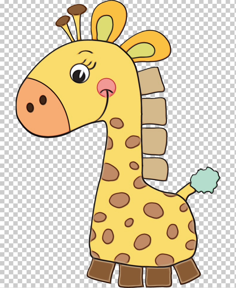 Giraffe Giraffidae Cartoon Yellow Animal Figure PNG, Clipart, Animal Figure, Cartoon, Giraffe, Giraffidae, Paint Free PNG Download