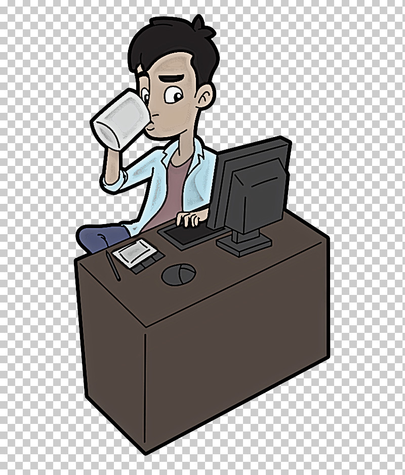 Cartoon Job Box Package Delivery Sitting PNG, Clipart, Animation, Box, Cartoon, Desk, Furniture Free PNG Download