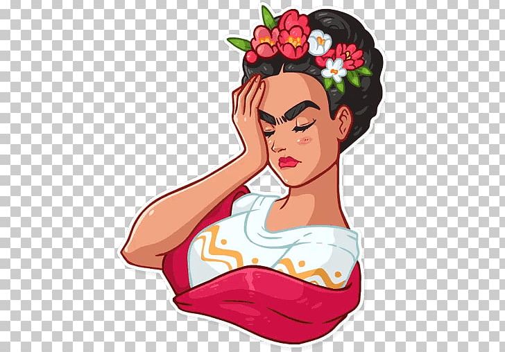 Frida Kahlo Telegram Sticker VKontakte PNG, Clipart, Art, Beauty, Character, Clip Art, Fiction Free PNG Download