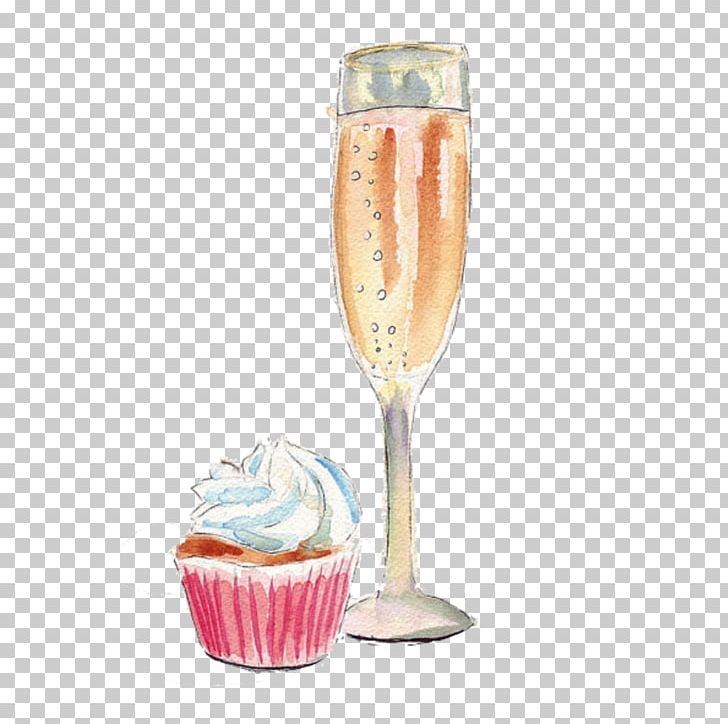 Champagne Cupcake Watercolor Painting Prosecco PNG, Clipart, Art, Bottle, Buttercream, Cake, Canvas Free PNG Download