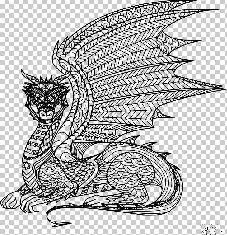 Coloring Book Dragon Child Adult Fantasy PNG, Clipart, Adult, Art, Artwork, Black And White, Book Free PNG Download
