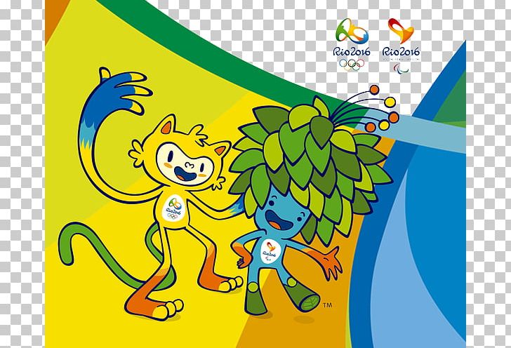 2016 Summer Olympics 2016 Summer Paralympics Rio De Janeiro Mascot Vinicius And Tom PNG, Clipart, 2016 Olympic Games, Cartoon, Fictional Character, Grass, Green Free PNG Download