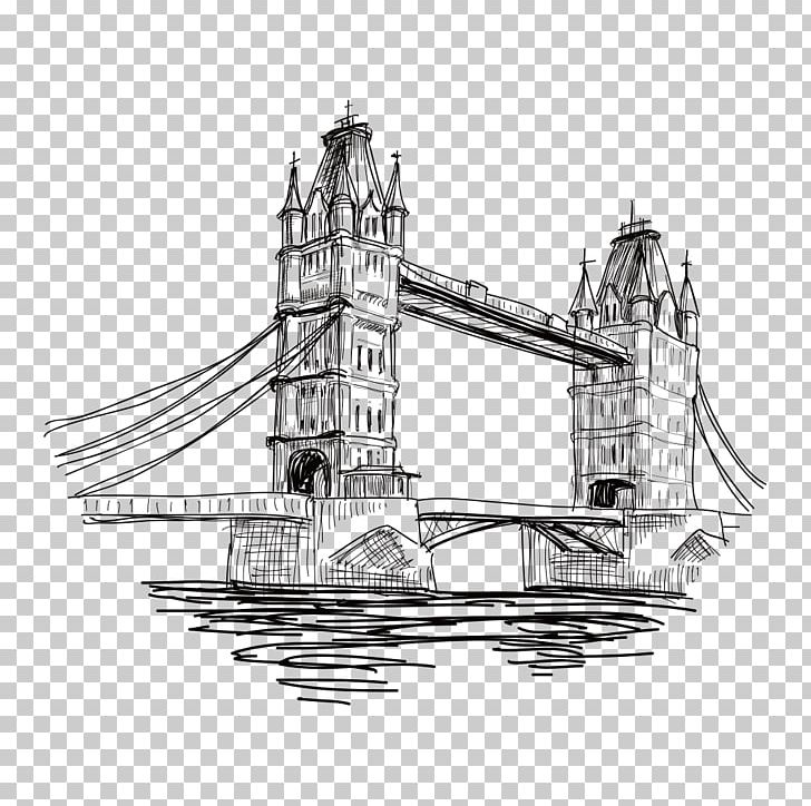 Eiffel Tower Drawing Illustration PNG, Clipart, Angle, Architecture, Black And White, Bridge Cartoon, Bridges Free PNG Download