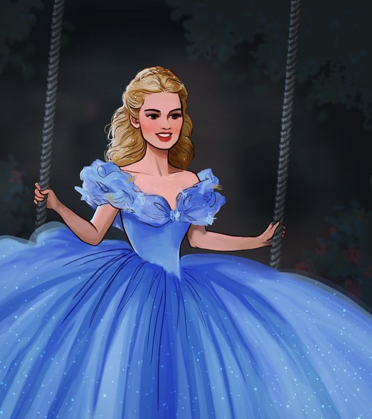 Premium Photo  A cartoon drawing of a princess in a blue dress