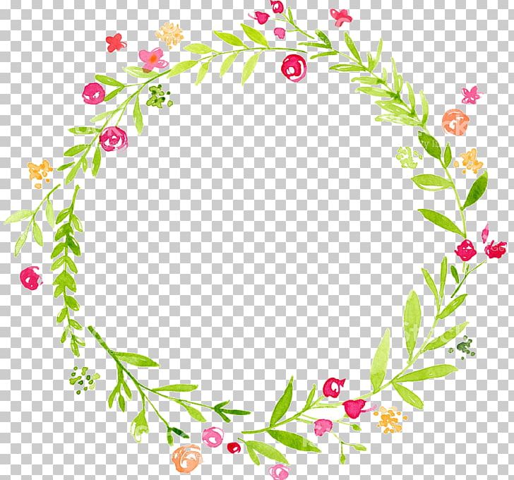 Watercolor Painting Flower Wreath PNG, Clipart, Area, Artwork, Branch, Circle, Cut Flowers Free PNG Download